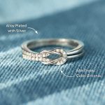 The Love Between Mother and Daughter is Forever Mother Daughter Ring, Story Jewellery Mother Daughter Square Knot Ring for Women, Friends, Mothers Day Birthday Christmas Gifts Jewelry Gift for Women - Image 4
